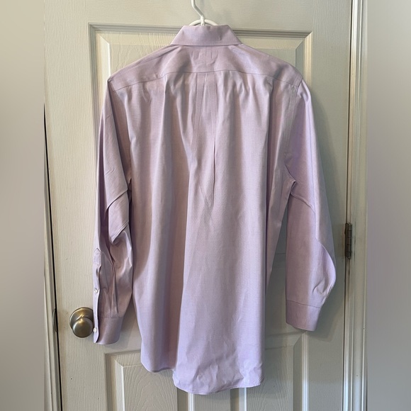LandsEnd Men’s 15 1/2x33 Lavender Long Sleeve Button Down Dress Shirt - Picture 2 of 12
